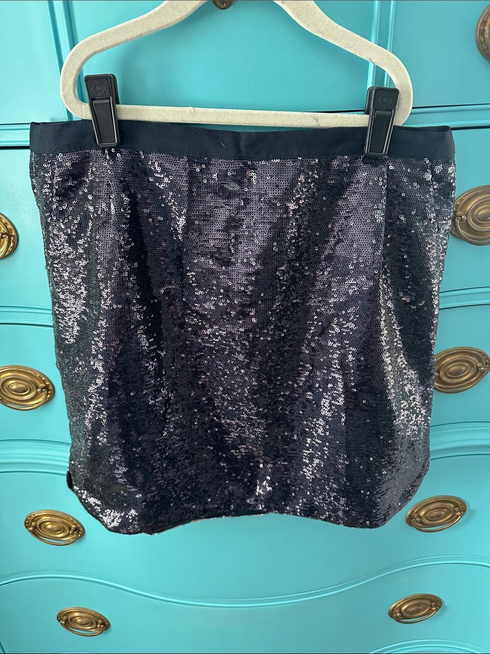 J. Crew Navy Blue Sequin Mini Skirt